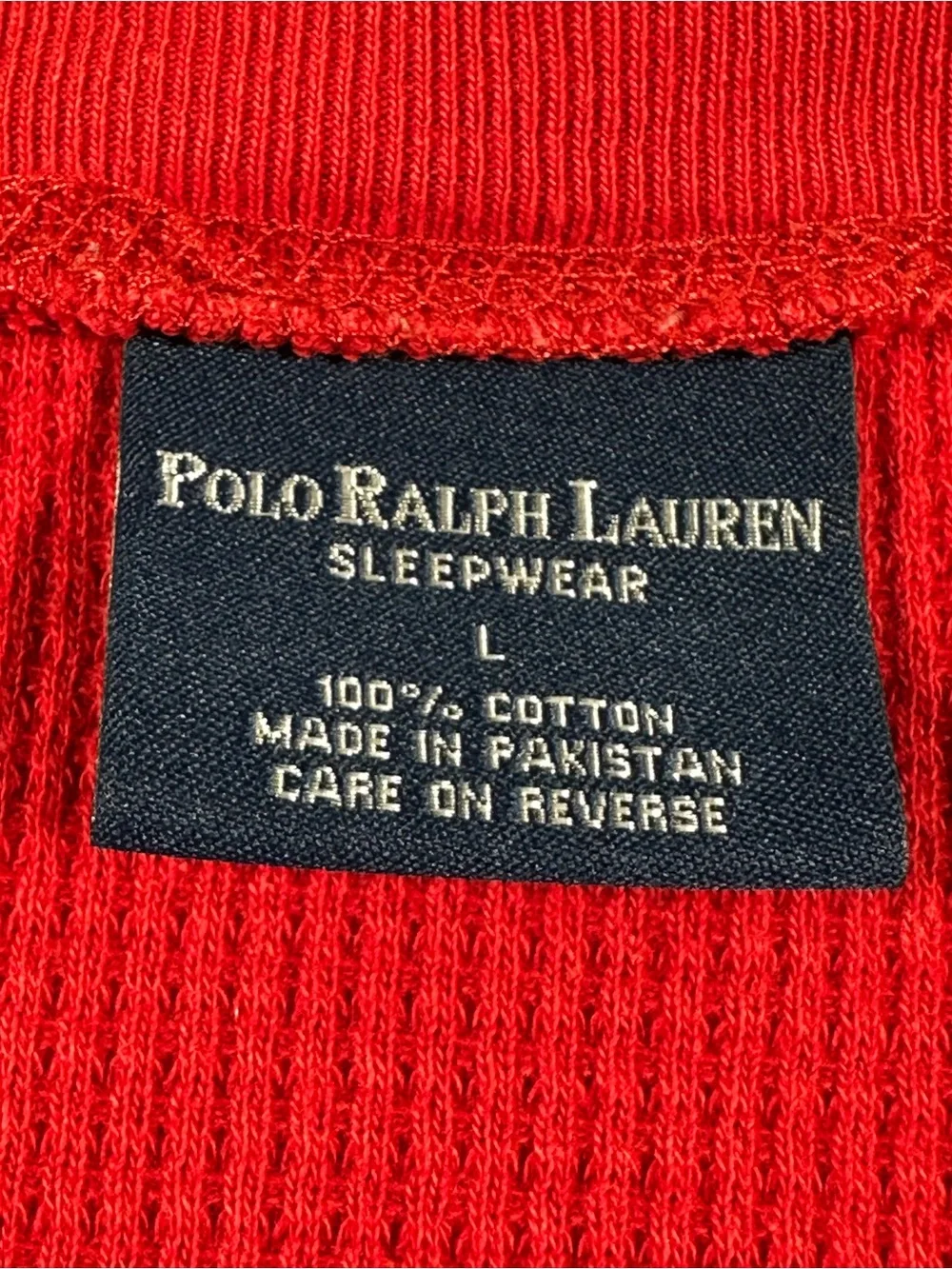 Polo Ralph Lauren Sleepwear Long Sleeve Waffle Knit Thermal Shirt Red Mens Size